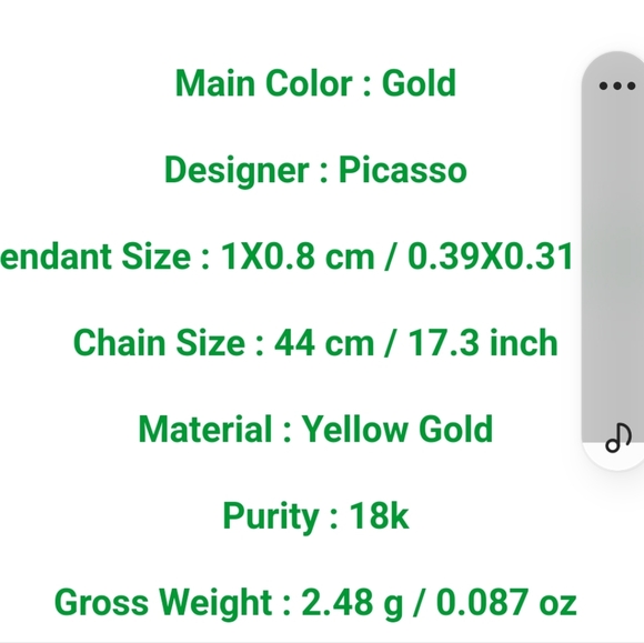 TIFFANY AND CO 💙 DESIGNER Picasso. Material : Yellow 18k GOLD 16 INCH NECKLACE - Picture 13 of 13